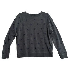 Levi's Crewneck Sweatshirt Large Gray Blue Stars Long Sleeve Lounge Comfy Simple